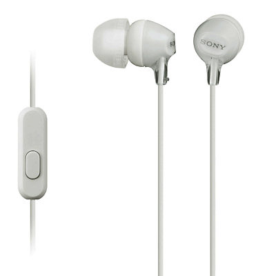 Sony MDR-EX15AP In-Ear Headphones with Mic/Remote White